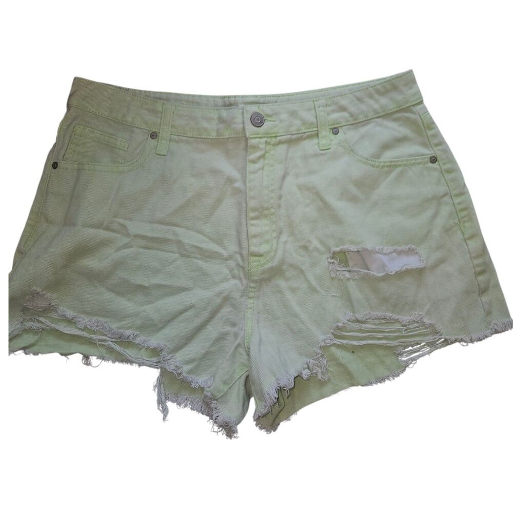 No Boundaries Destressed High Rise Mom Jean Short Pastel 2' inseam Women Size 13